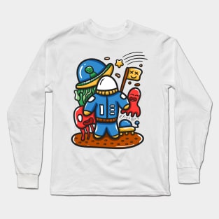 Alien Monster and Spaceman Long Sleeve T-Shirt